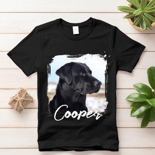 Huisdier Eenvoudige Moderne Typografie Naam en Fot T-shirt