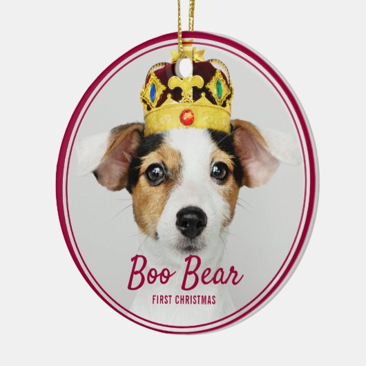 Huisdier Eerste Kerstdag Keramisch Ornament (Links)