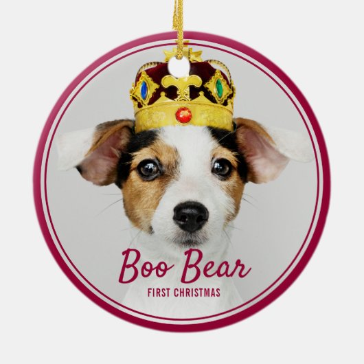 Huisdier Eerste Kerstdag Keramisch Ornament (Achterkant)