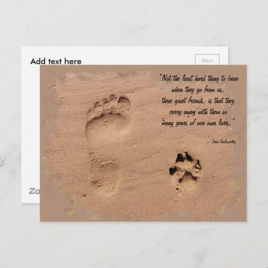 Huisdier & Eigenaar Prints in het Zand Briefkaart (Voorkant / Achterkant)