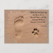 Huisdier & Eigenaar Prints in het Zand Briefkaart (Voorkant)