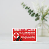 Huisdier Emergency Alert Medische Informatie Zorg  Informatiekaartje (Staand voorkant)