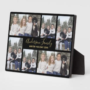 Huisdier en Familie Foto Sjabloon Zwart Goud Fotoplaat