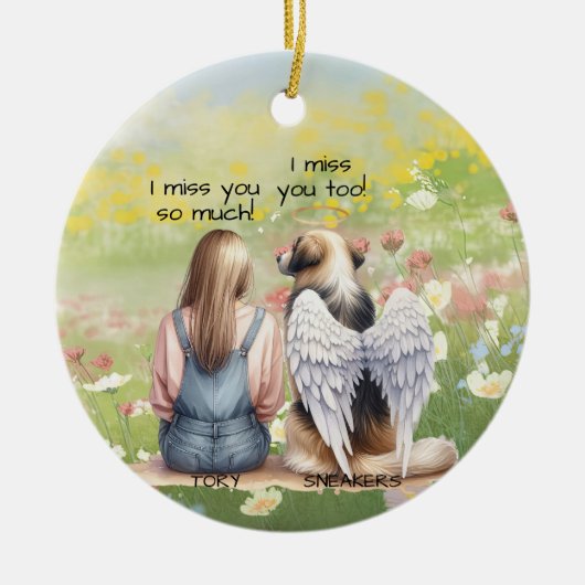 Huisdier en Hond Monument Keramisch Ornament (Voorkant)