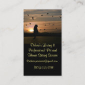 Huisdier en huisdieren zitten met kat en diensten visitekaartje (Voorkant)