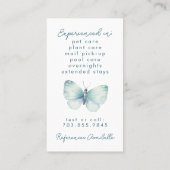 Huisdier en Plant Huis Sitting Blue Butterfly Visitekaartje (Achterkant)