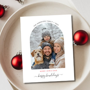 Huisdier Familie Kerst Hond Foto Happy Howholidays Feestdagenkaart
