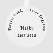 Huisdier Foto Acryl Memorial Ornament (achterkant)