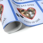 Huisdier foto beste papa blauw cadeaupapier (Rol Hoek)