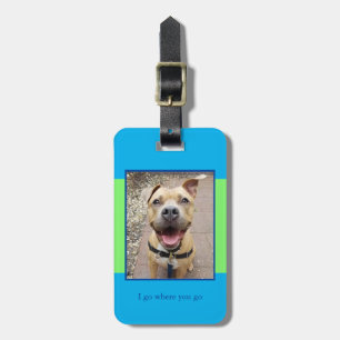 Huisdier Foto Blauw en Groen Bagagielabel Bagagelabel