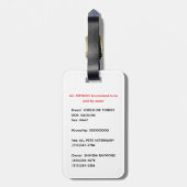 Huisdier Foto Contact Info Benchlabel Bagagelabel (Achterkant verticaal)