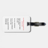 Huisdier Foto Contact Info Benchlabel Bagagelabel (Achterkant horizontaal)