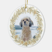 Huisdier foto Edelweiss Alpine Floral Wreath Keramisch Ornament (Links)