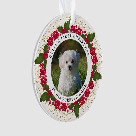 Huisdier foto Eerste Forever Thuis Kerstversiering Ornament (voorkant)