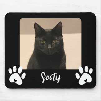 Huisdier foto en naam, poot print mousemat muismat