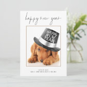 Huisdier Foto Gelukkig Nieuwjaar 2026 Kalender Feestdagenkaart (Staand voorkant)