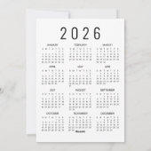 Huisdier Foto Gelukkig Nieuwjaar 2026 Kalender Feestdagenkaart (Achterkant)