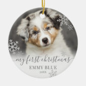 Huisdier Foto Hond Mijn Eerste Kerstmis Keramisch Ornament (Voorkant)