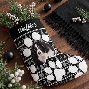 Huisdier Foto Kerst Geschenk Hond Kat Pootafdruk Kleine Kerstsok