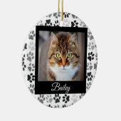 Huisdier Foto Kerst  Moderne Pootjes Zwart Wit Keramisch Ornament (Rechts)