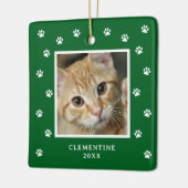 Huisdier Foto Kerst Ornament met Pootafdruk (Links)