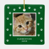 Huisdier Foto Kerst Ornament met Pootafdruk (Achterkant)