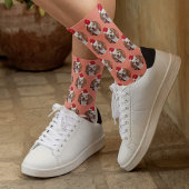 Huisdier foto & Kerstman hoeden op hoofd koraal ke Sokken