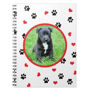 huisdier foto met cute zoete poot en hart patroon notitieboek