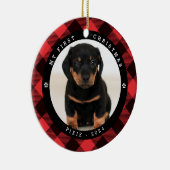 Huisdier foto 'Mijn Eerste Kerstmis' Plaid Kerstmi Keramisch Ornament (Rechts)