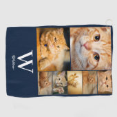 Huisdier foto Monogram Naam Golf Handdoek (Horizontaal)