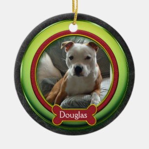 Huisdier Foto Ornament Rood Groen Kerstmis