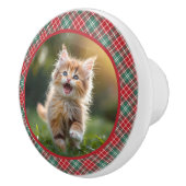 Huisdier Foto Uw Kat Hond Rood Groen Plakken Keramische Knop (Rechts)