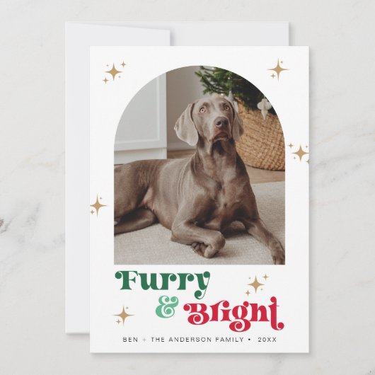 Huisdier Foto Vakantie Kaart Hond Kerst Puppy Furr (Voorkant)