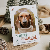 Huisdier Foto Vakantie Kaart Hond Kerst Puppy Furr