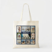 Huisdier Fotocollage Marineblauw Moderne Hond Kat  Tote Bag (Voorkant)
