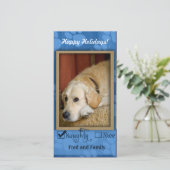 Huisdier fototemplate - Braaf of stout Feestdagenkaart (Staand voorkant)