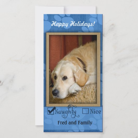 Huisdier fototemplate - Braaf of stout Feestdagenkaart (Voorkant)