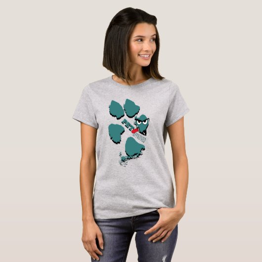Huisdier Goedgekeurd Paw Print Art T-shirt (Voorkant volledig)