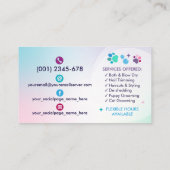 Huisdier Groomer In-Home & Mobiele Hond & Kat Groo Visitekaartje (Achterkant)