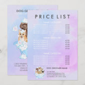 Huisdier Groomer Zittende Hond Kat Spa Prijslijst Menu (Voorkant / Achterkant)