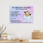 Huisdier Groomer Zittende Hond Kattenbad Poster (Keuken)