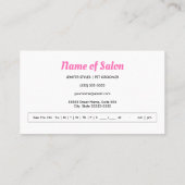 Huisdier Grooming Girly Pink Bow Schattigee Puppy Afsprakenkaartje (Achterkant)