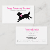 Huisdier Grooming Girly Pink Bow Schattigee Puppy Afsprakenkaartje (Voorkant / Achterkant)