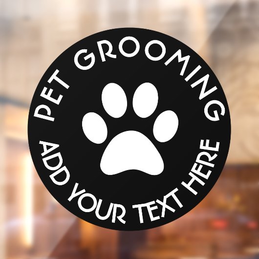 Huisdier grooming, hond grooming zwarte cirkel raamsticker (Vel 2)