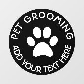 Huisdier grooming, hond grooming zwarte cirkel raamsticker (Vel)