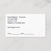 Huisdier Grooming Moderne Eenvoudige Afspraakkaart Afsprakenkaartje (Achterkant)