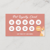 Huisdier Grooming QR Code Loyalty Kaart (Voorkant)