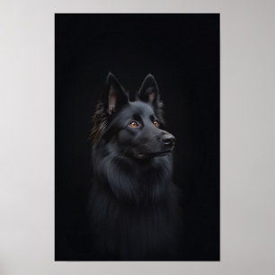 Huisdier Grooming Salon Belgian Sheep Dog Portrait Poster