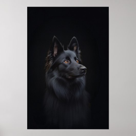 Huisdier Grooming Salon Belgian Sheep Dog Portrait Poster (Voorkant)