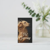 Huisdier Grooming Salon Boutique Afgan Hound Portr Visitekaartje (Staand voorkant)